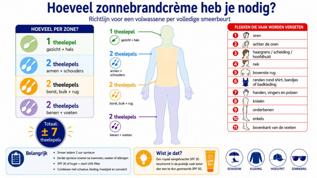 Inforgrafic - Hoeveel zonnebrand heb je nodig